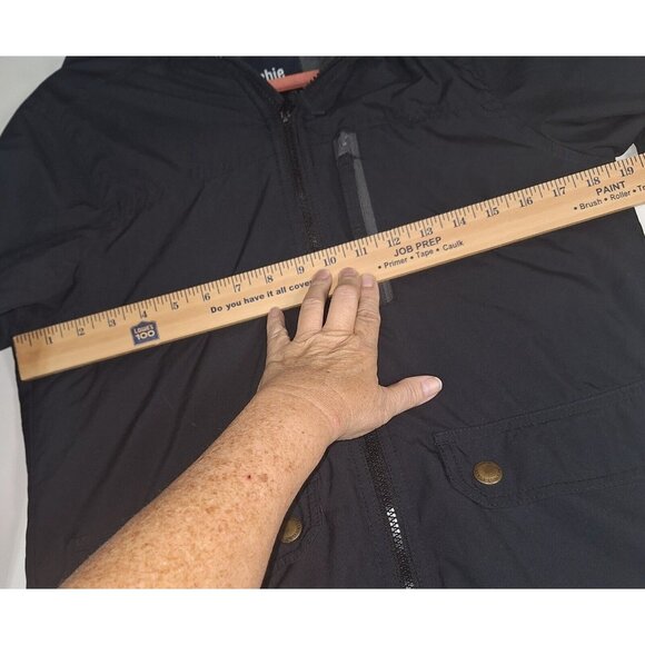 Abercrombie Mens Hooded Lined Cloth Jacket Size Small Black Hook & Latch Sleeves - Picture 15 of 15